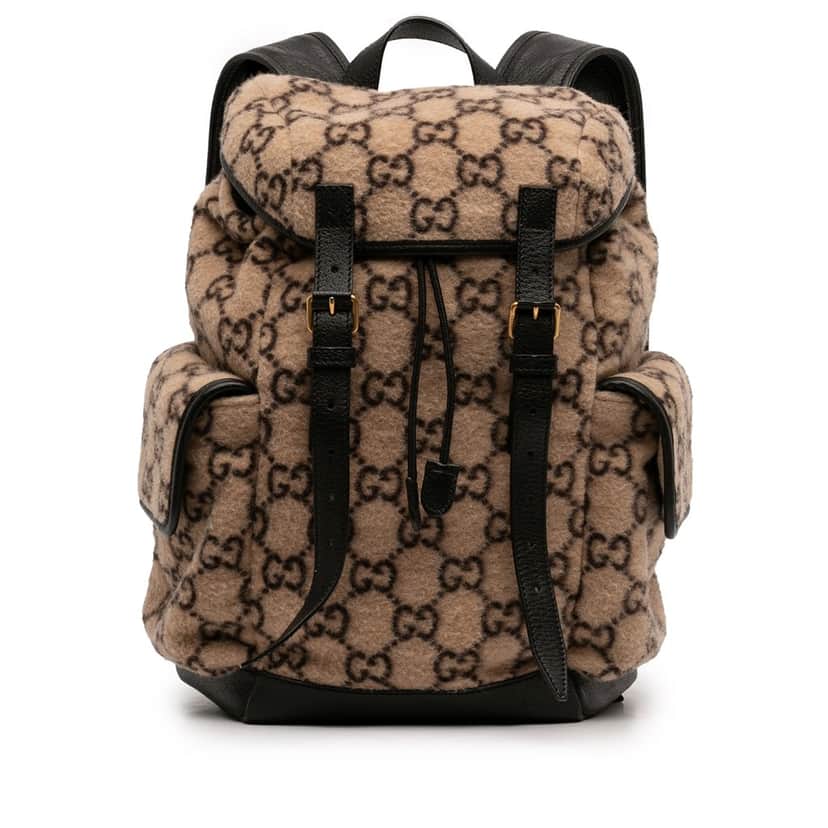 Gucci GG Wool Backpack Beige Very good condition - Front View