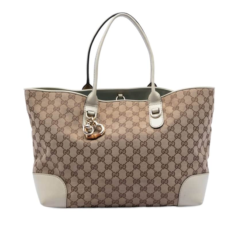 Gucci GG Canvas Heart Bit Tote Beige Very good condition - Front View