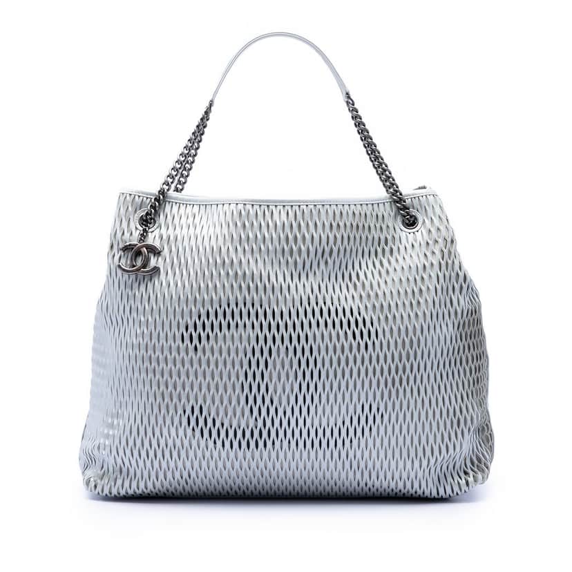 Chanel CC Perforated Leather Tote Other Leather Very good condition - Front View