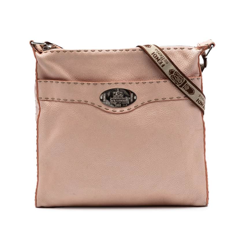 Fendi Leather Selleria Crossbody Pink Leather Very good condition - Front View