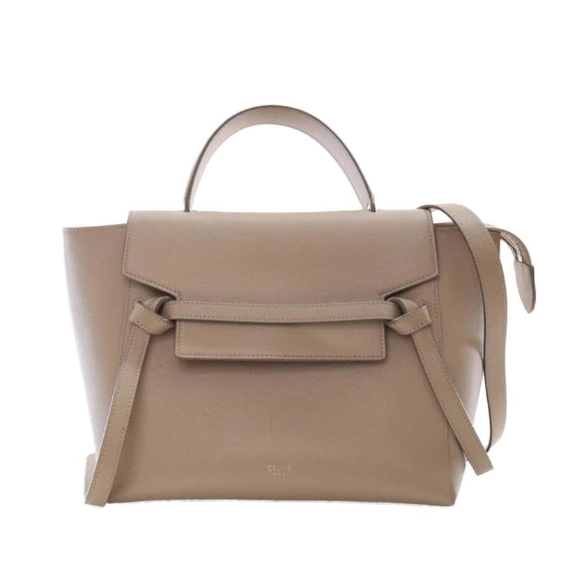 Celine Nano Grained Calfskin Belt Bag Beige Leather Very good condition - Front View