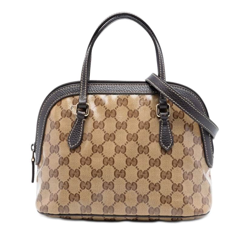 Gucci Mini GG Crystal Dome Satchel Beige Very good condition - Front View