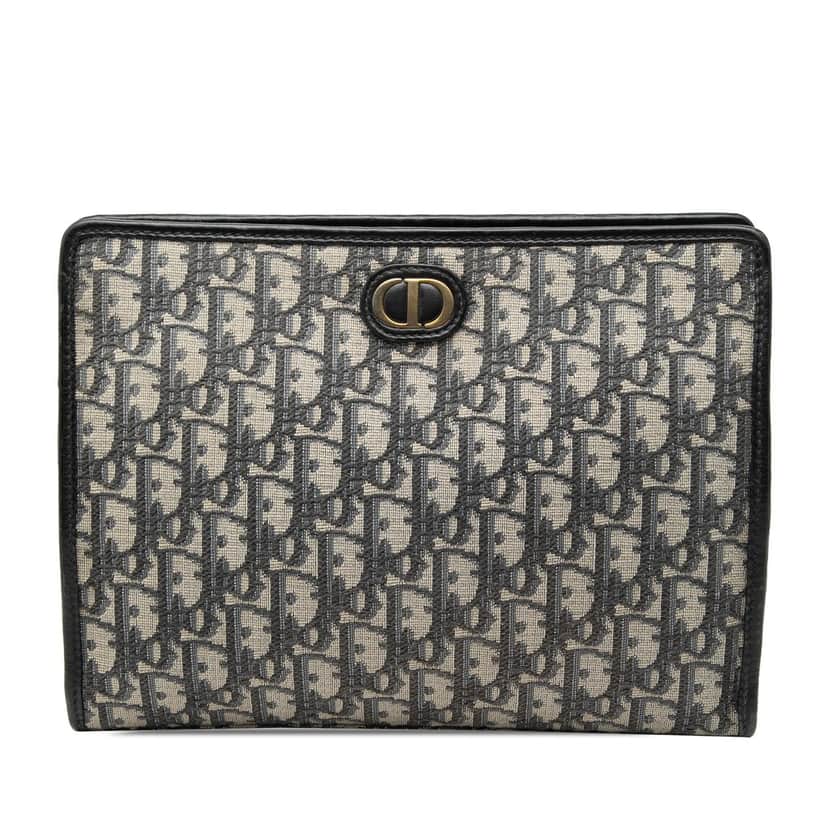 Dior Oblique Canvas 30 Montaigne Dea Pouch Blue Very good condition - Front View