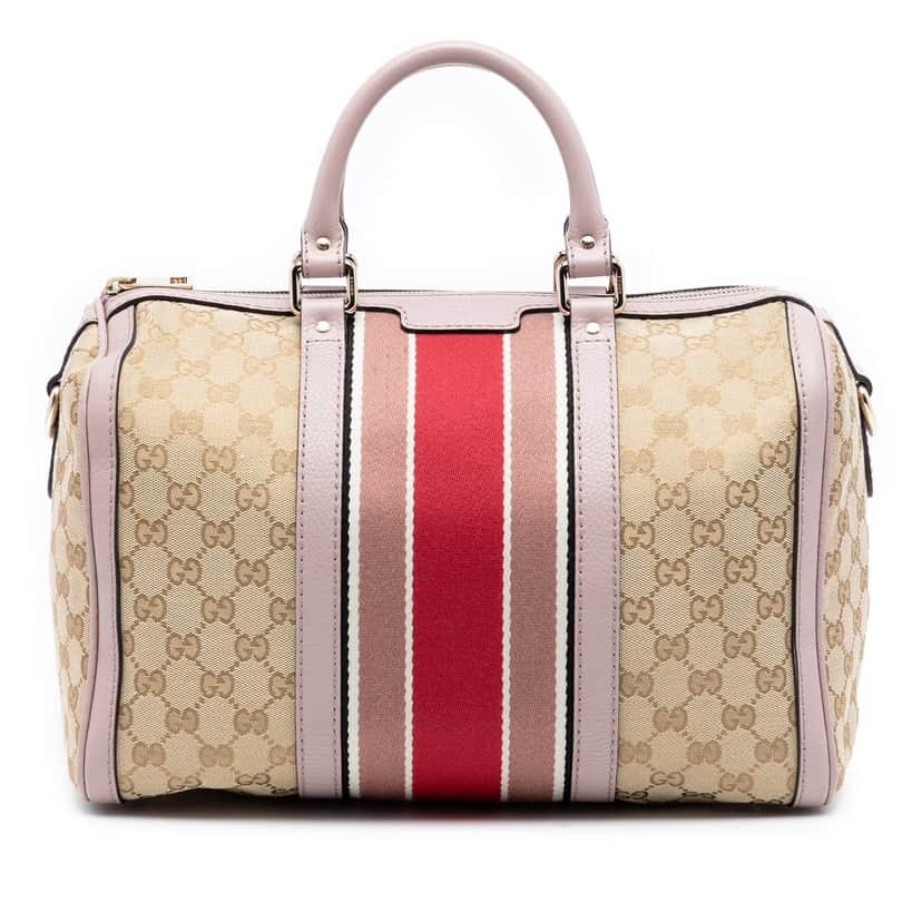 Gucci Medium GG Canvas Web Joy Boston Bag Beige Very good condition - Front View