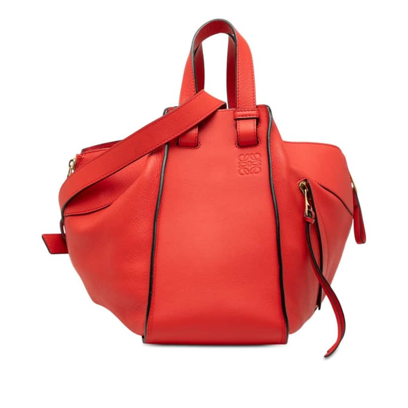 Loewe Small Calfskin Hammock Satchel Red Leather Very good condition - Front View