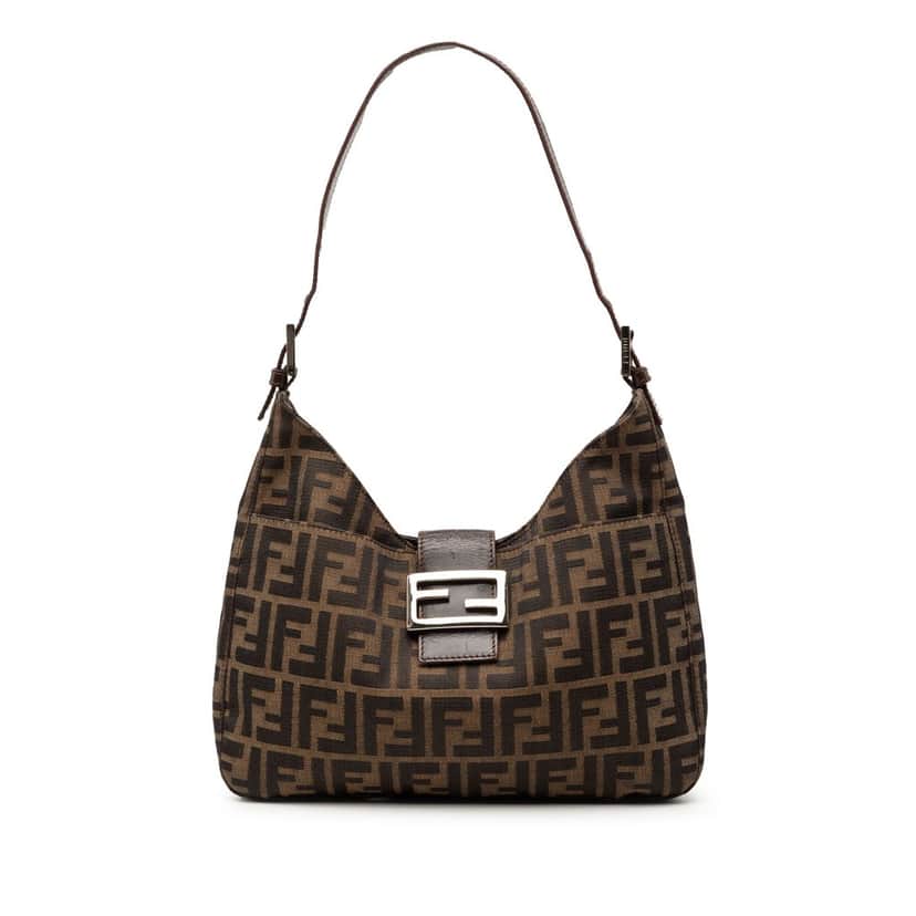 Fendi Zucca Canvas Shoulder Bag Brown Very good condition - Front View