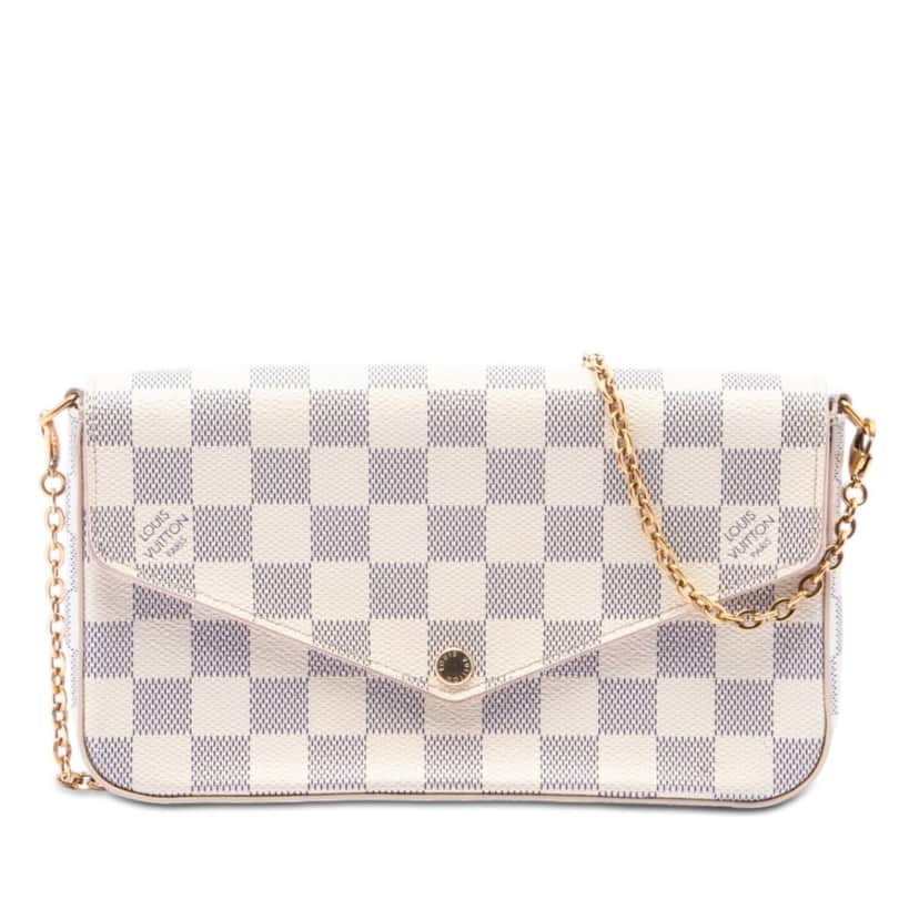 Louis Vuitton Damier Azur Pochette Felicie White Very good condition - Front View