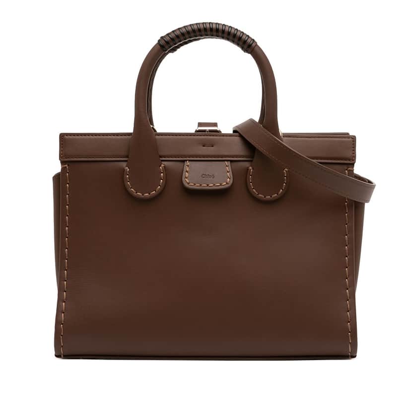 Chloé Medium Zipped Edith Satchel Brown Leather Very good condition - Front View