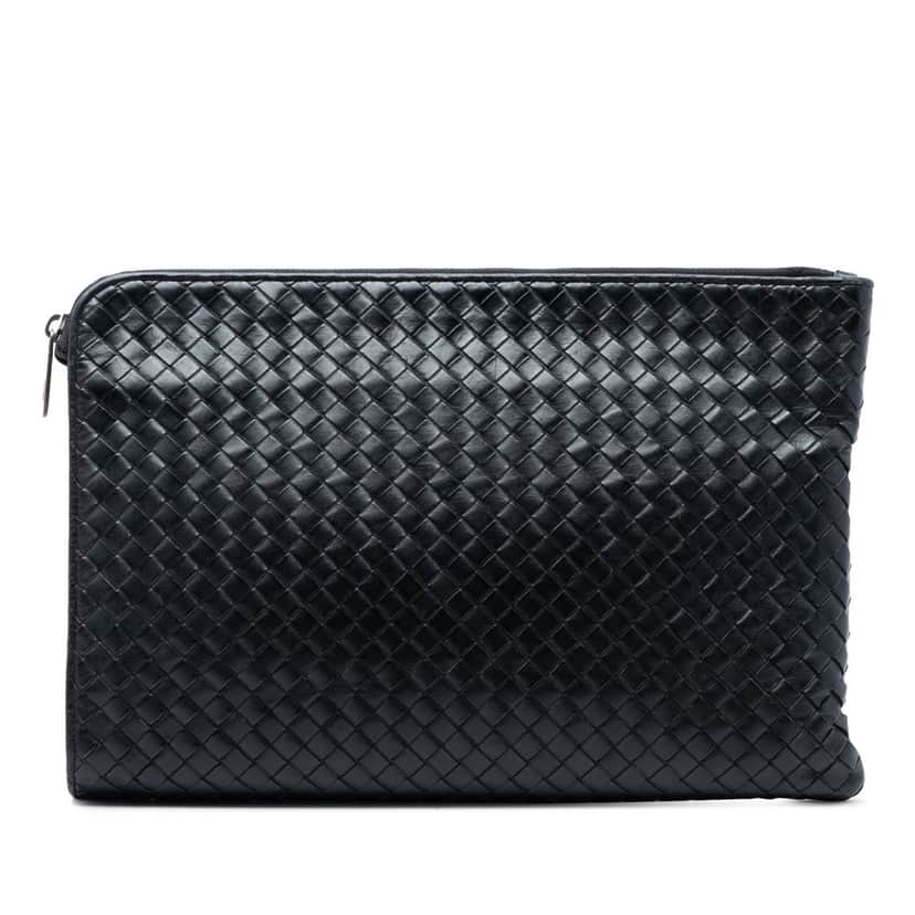 Bottega Veneta Large Nappa Intrecciato Document Case Black Leather Very good condition - Front View