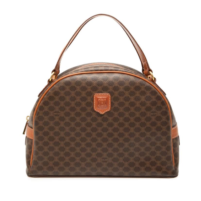 Celine Macadam Coated Canvas Dome Handbag Brown Good condition - Front View