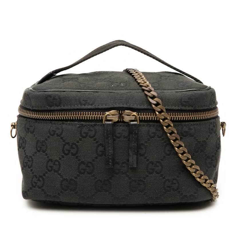 Gucci GG Canvas Vanity Bag Black Very good condition - Front View