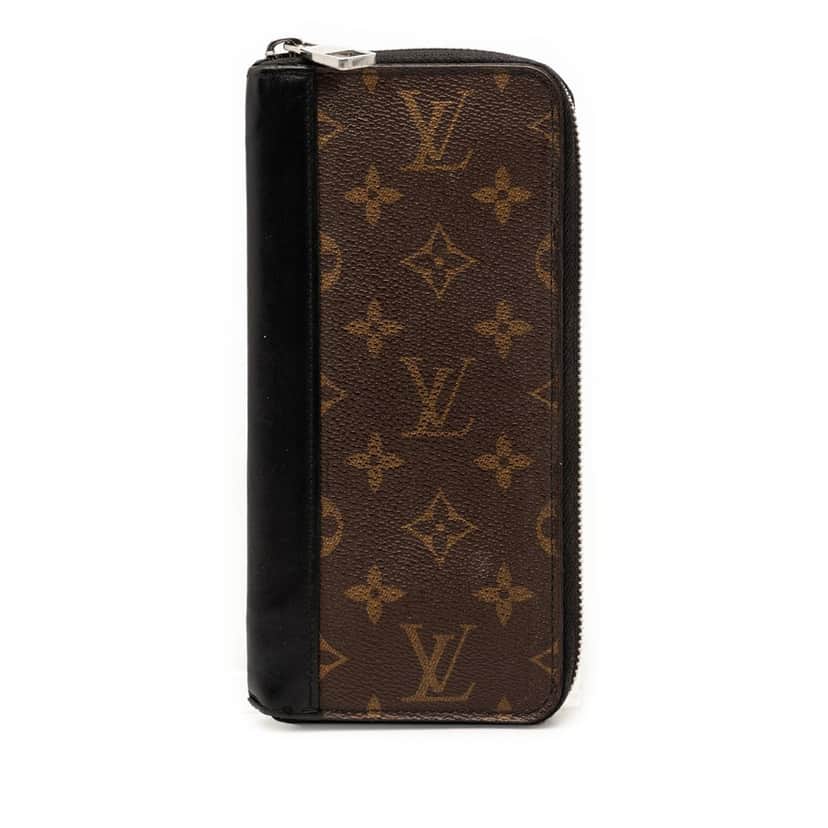 Louis Vuitton Monogram Macassar Vertical Zippy Wallet Brown Very good condition - Front View