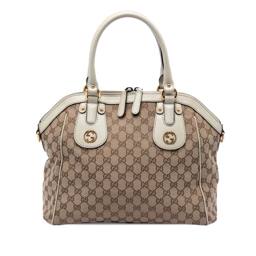 Gucci GG Canvas Scarlett Satchel Beige Very good condition - Front View