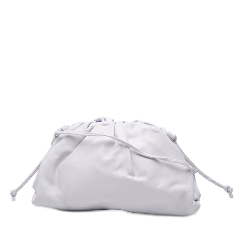 Bottega Veneta Lambskin The Mini Pouch Crossbody Purple Leather Very good condition - Front View