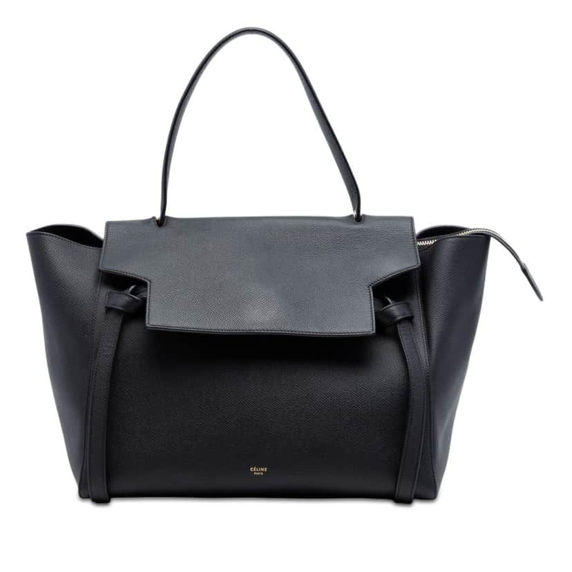 Celine Mini Grained Calfskin Belt Bag Black Leather Very good condition - Front View