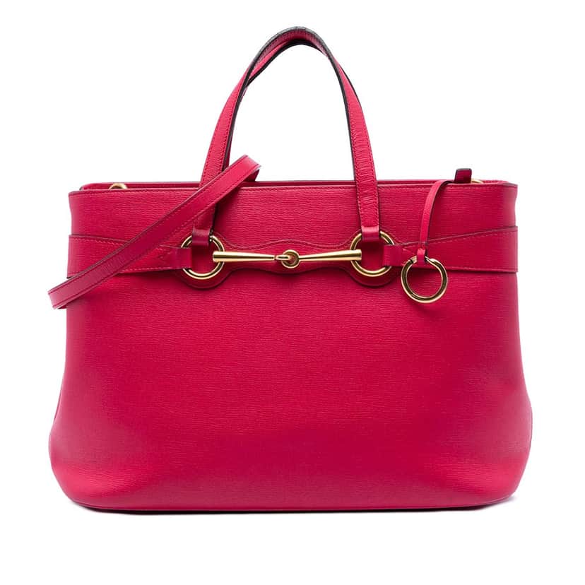 Gucci Leather Bright Bit Satchel Pink Leather Very good condition - Front View