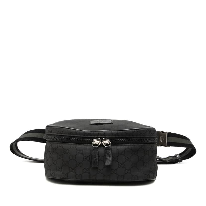 Gucci GG Nylon Web Belt Bag Black Very good condition - Front View