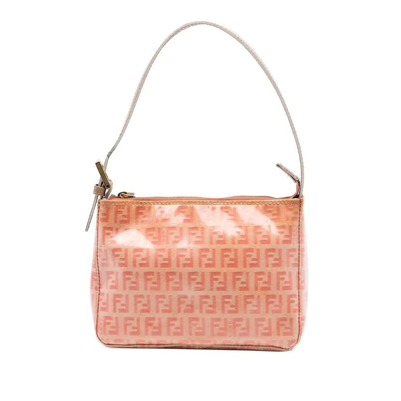 Fendi Zucchino Crystal Pochette Orange Very good condition - Front View
