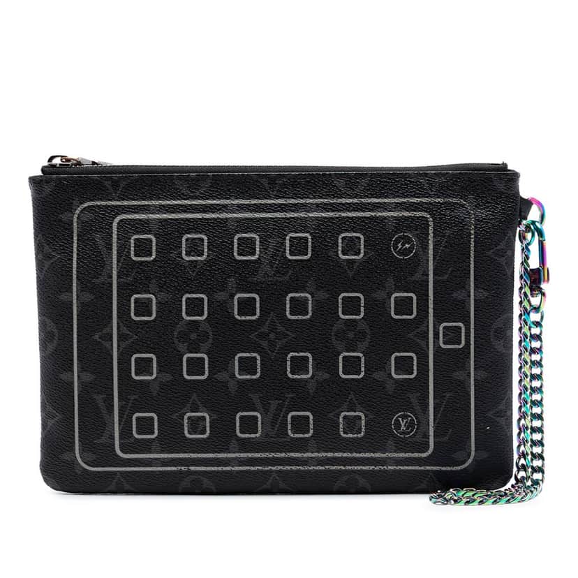 Louis Vuitton Monogram Eclipse Flash Fragment iPad Case Black Very good condition - Front View
