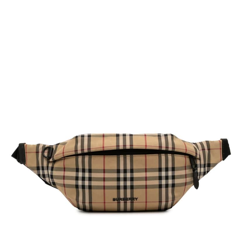 Burberry House Check Nylon Sonny Belt Bag Beige Very good condition - Front View