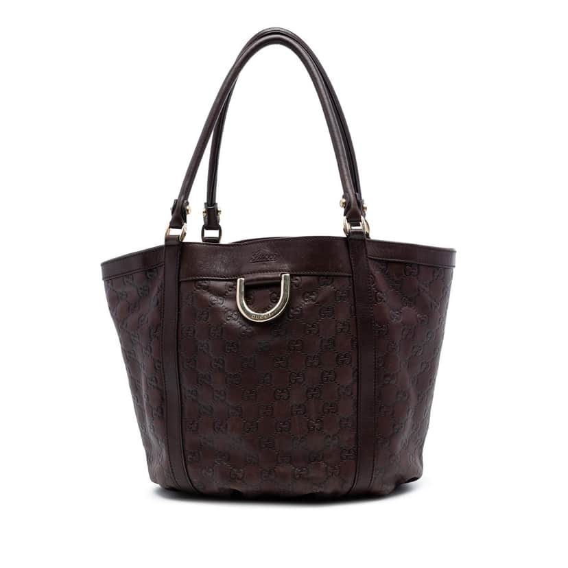 Gucci Guccissima Abbey D Ring Tote Brown Leather Very good condition - Front View