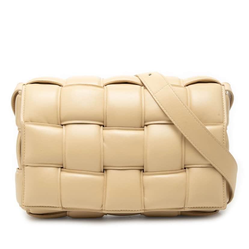 Bottega Veneta Nappa Intrecciato Padded Cassette Crossbody Brown Leather Very good condition - Front View