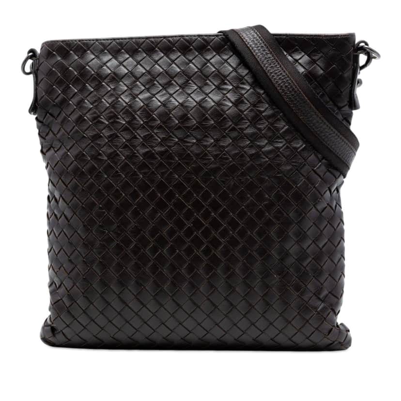 Bottega Veneta Nappa Intrecciato VN Crossbody Brown Leather Very good condition - Front View