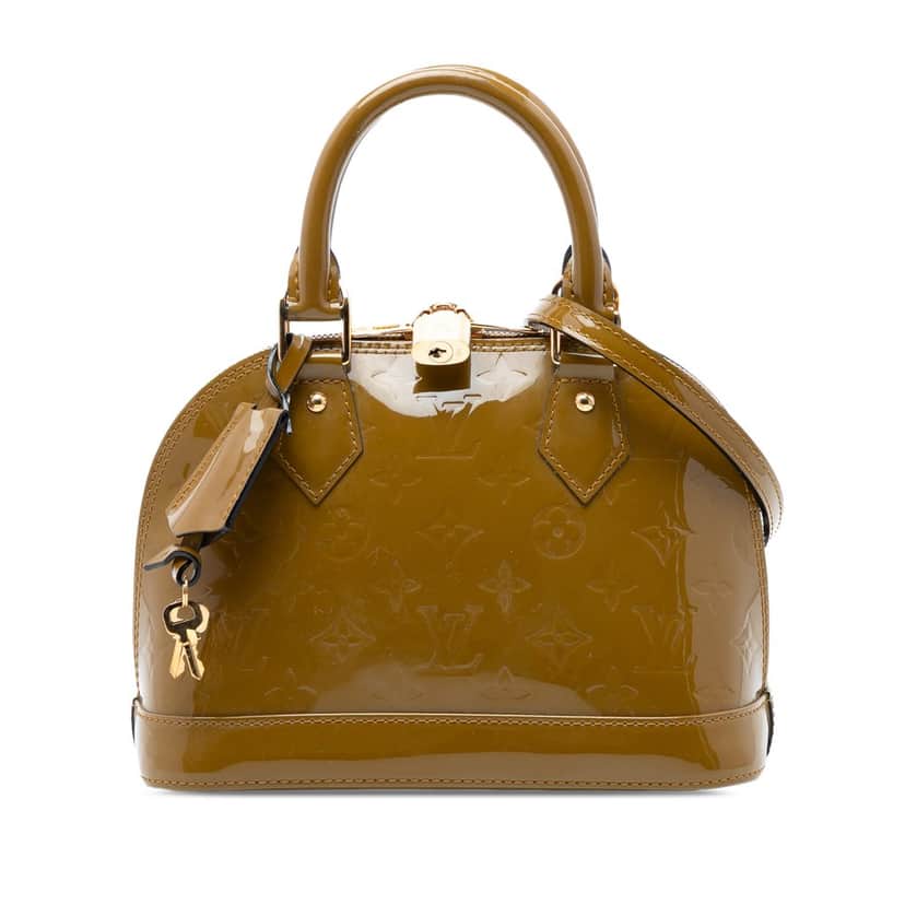 Louis Vuitton Monogram Vernis Alma BB Green Leather Very good condition - Front View