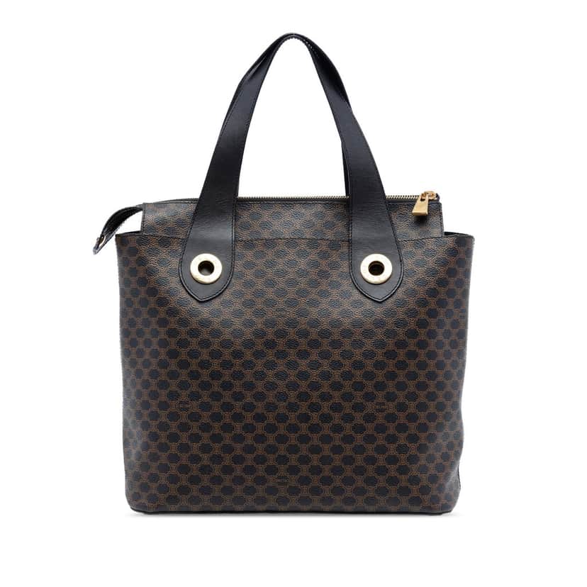 Celine Macadam Coated Canvas Tote Brown Very good condition - Front View