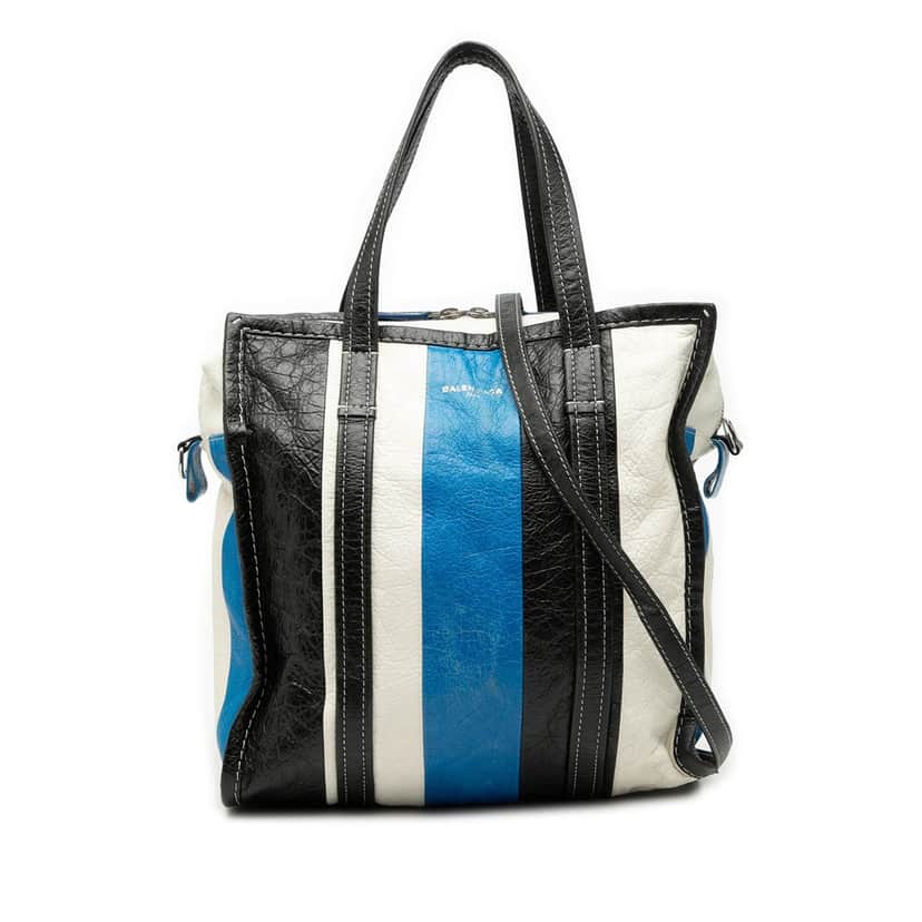 Balenciaga S Lambskin Bazar Shopper Satchel Blue Leather Very good condition - Front View