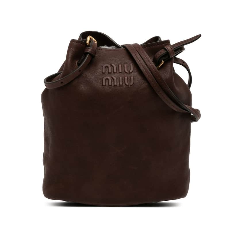 Miu Miu Mini Nappa Leather Crossbody Brown Leather Very good condition - Front View