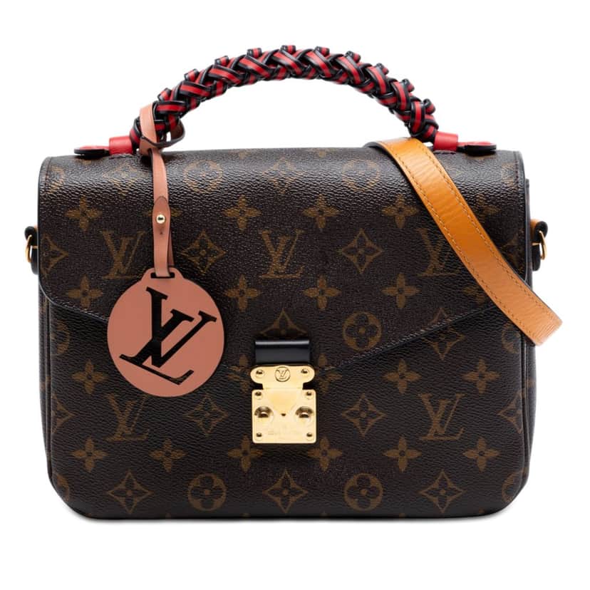 Louis Vuitton Monogram Braided Pochette Metis Brown Very good condition - Front View