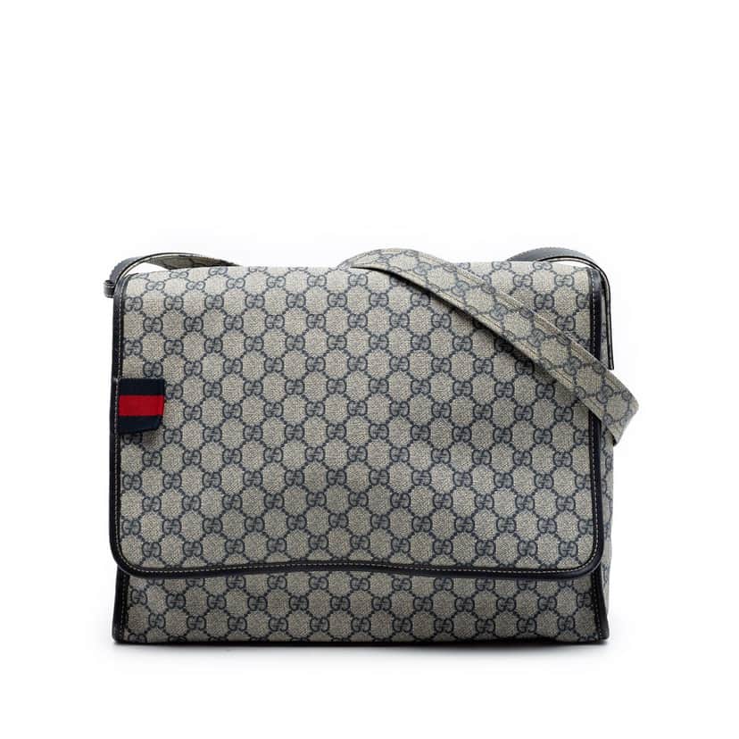 Gucci GG Supreme Web Messenger Bag Beige Very good condition - Front View