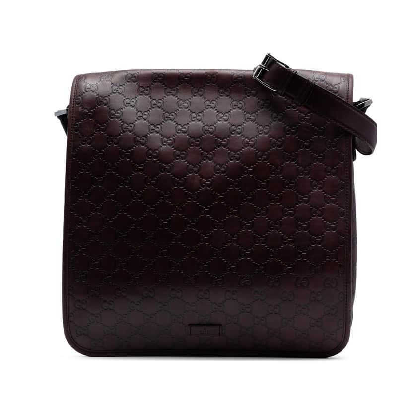 Gucci Guccissima Crossbody Brown Leather Very good condition - Front View