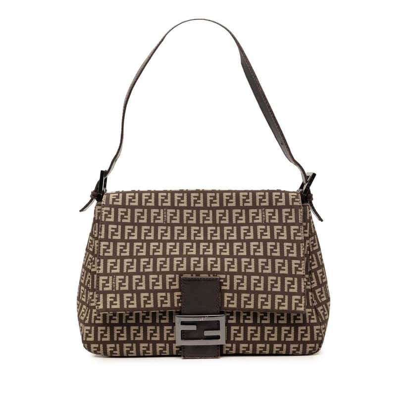 Fendi Zucchino Canvas Mamma Forever Brown Good condition - Front View