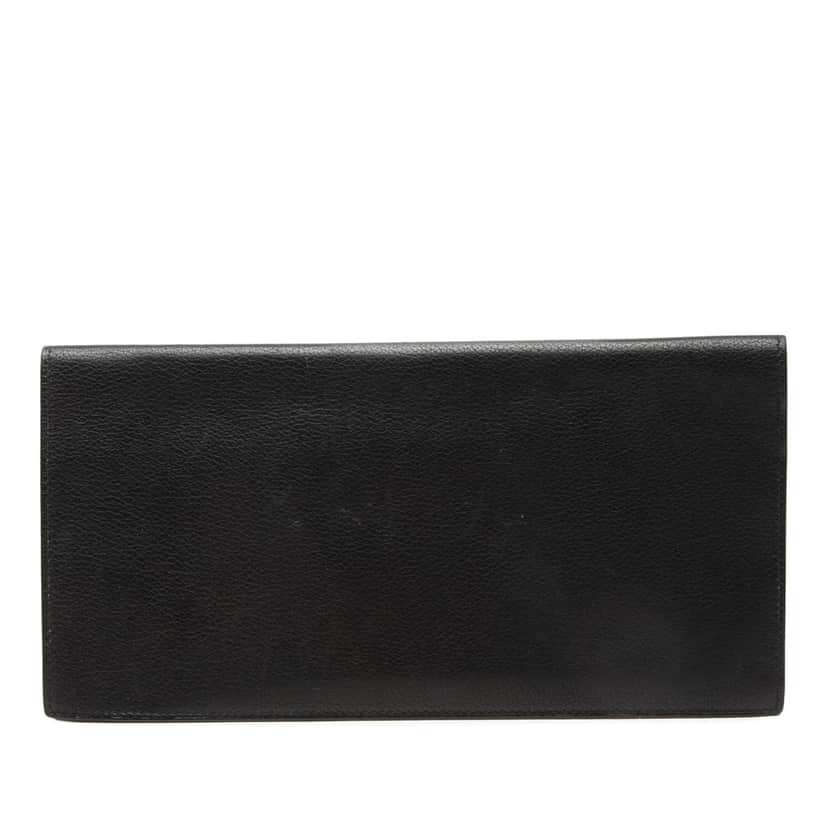Hermès Leather Bifold Passport Holder Black Leather Very good condition - Front View