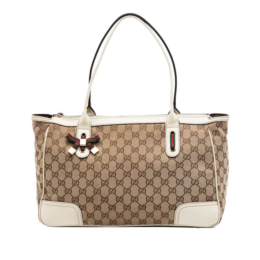 Gucci GG Canvas Web Princy Shoulder Bag Beige Very good condition - Front View