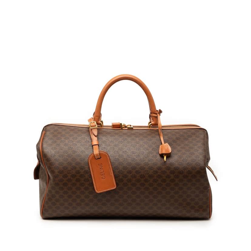 Celine Macadam Coated Canvas Travel Bag Brown Very good condition - Front View