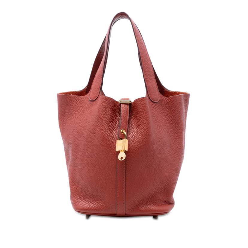 Hermès Clemence Picotin Lock 22 Red Leather Very good condition - Front View