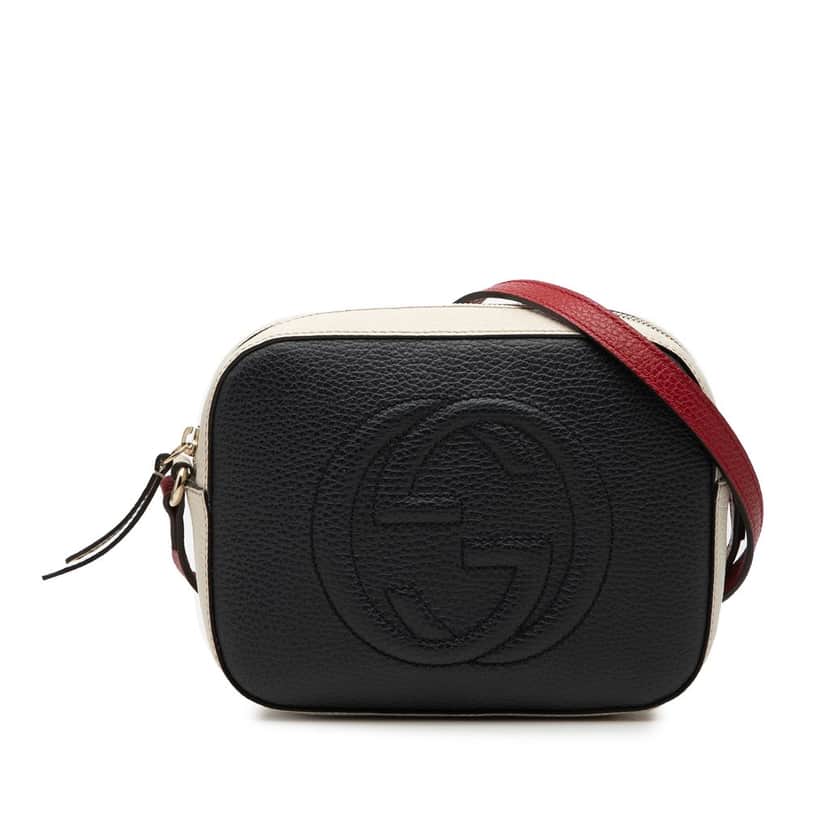 Gucci Small Tricolor Leather Soho Disco Crossbody Black Leather Very good condition - Front View