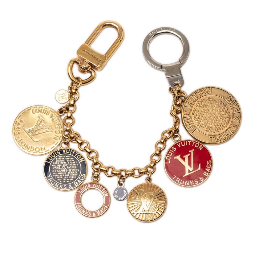 Louis Vuitton Gold Plated Trunks and Bags Charm Gold Metal Very good condition - Front View