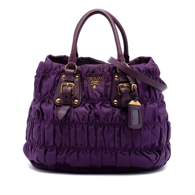 Prada Tessuto Gaufre Satchel Purple Very good condition - Front View