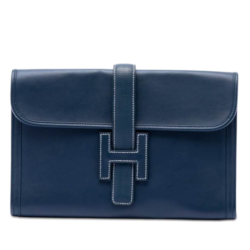 Hermès Swift Jige 29 Blue Leather Very good condition - Front View