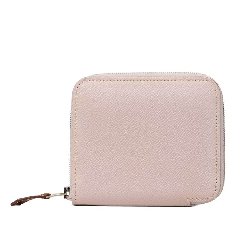 Hermès Epsom Silk In Compact Wallet Pink Leather Very good condition - Front View