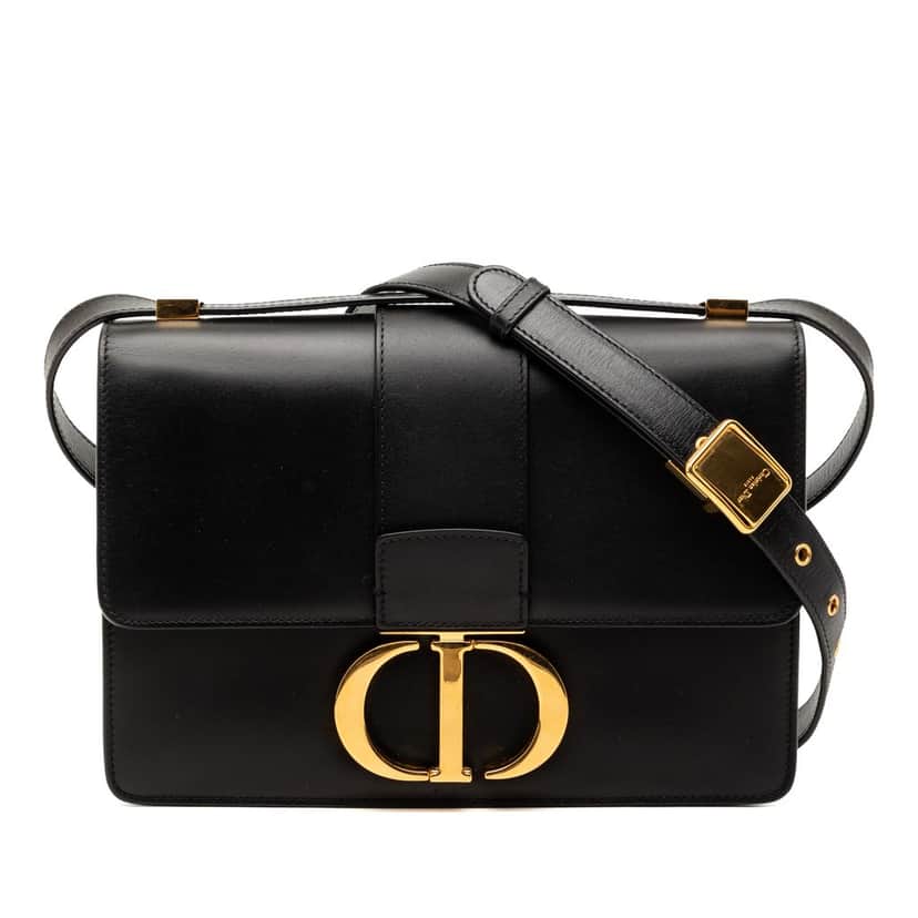 Dior Leather 30 Montaigne Flap Black Leather Very good condition - Front View