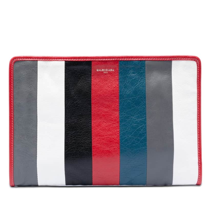Balenciaga Lambskin Striped Bazar Clutch Other Leather Very good condition - Front View