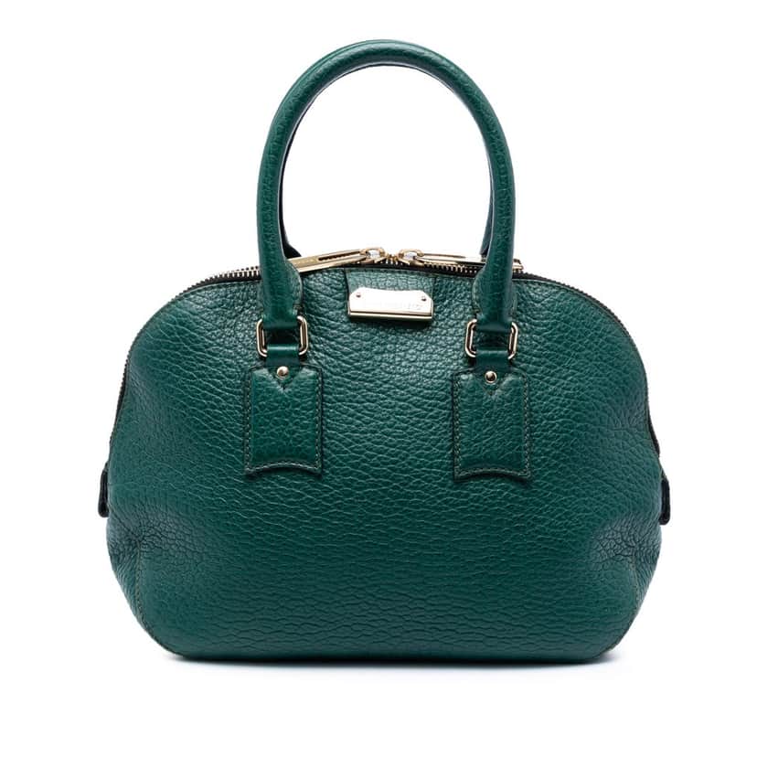Burberry Small Grained Calfskin Heritage Orchard Bowling Bag Green Leather Very good condition - Front View
