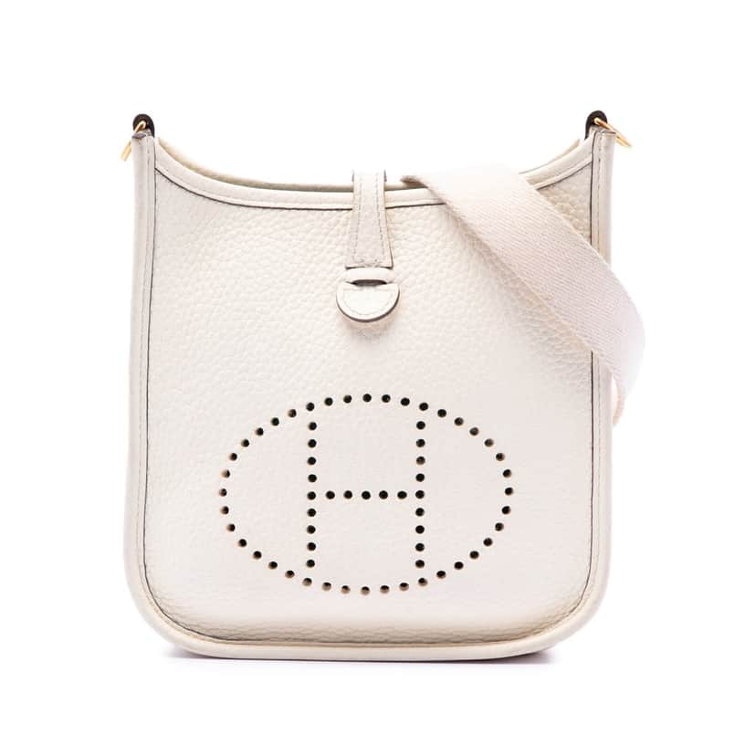 Hermès Clemence Evelyne 16 Amazone White Leather Very good condition - Front View