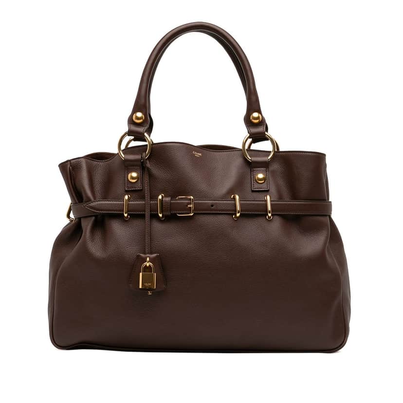 Celine Medium Leather Anita Tote Brown Leather Very good condition - Front View