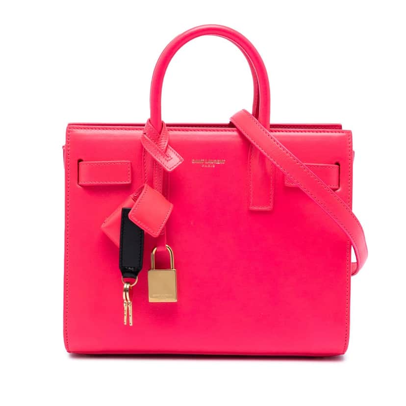 Saint Laurent Nano Leather Sac De Jour Satchel Pink Leather Very good condition - Front View